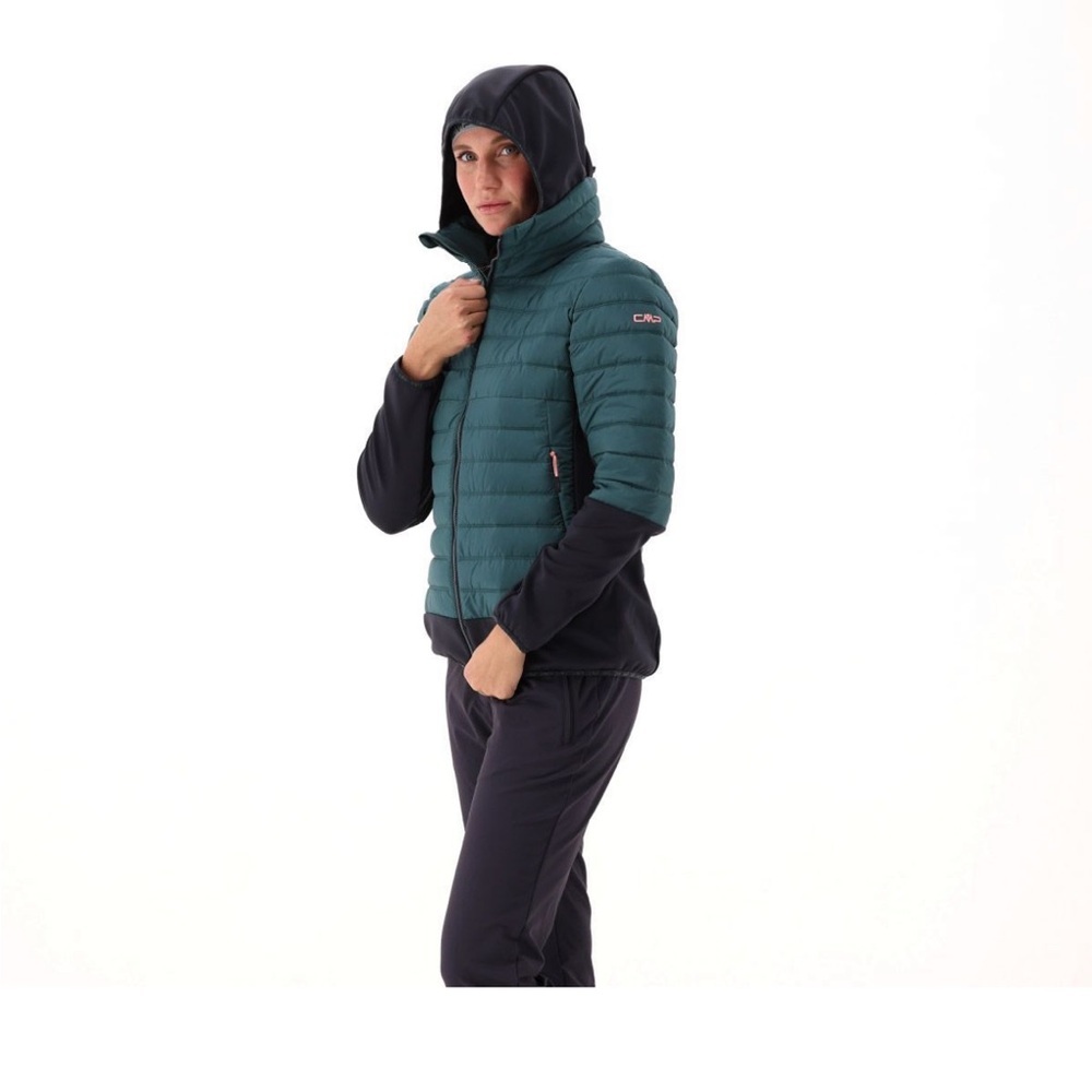 CMP puffer jacket pink black peony Unlimitech women's hybrid jacket quilted - Picture 7 of 16